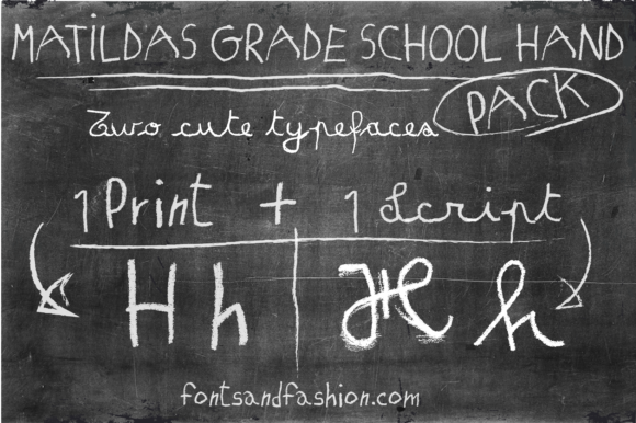 Matilda’s Grade School Hand Pack: A Lively Handwriting Font Duo That Gets Attention for All the Right Reasons