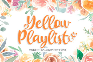 Yellow Playlist: A Symphony of Elegant Swashes and Romantic Letterforms